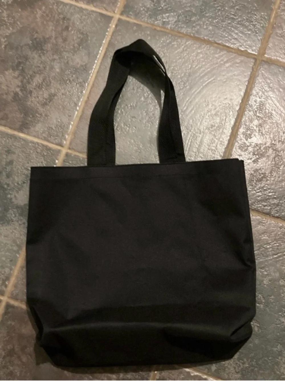 Victoria's Secret Black Canvas Embroidered Tote Bag